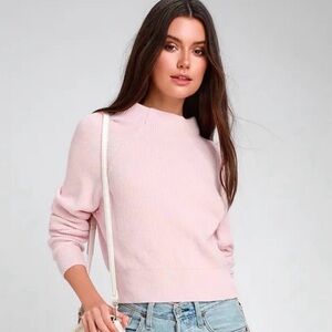 Free People - Light Pink - Too Good Pullover Crewneck Sweater Size Small